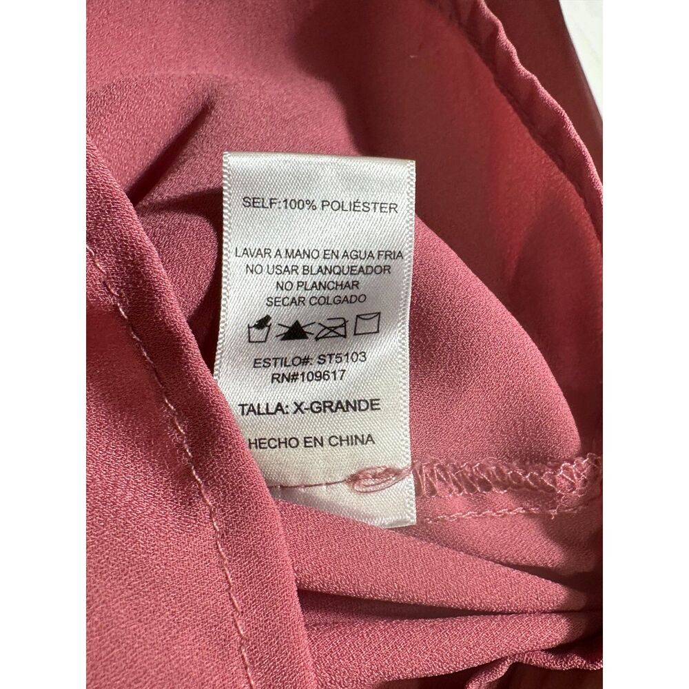 Shinestar Women's Square Neck Long Sleeve Smocked Crop Top, Junior Size XL - Picture 4 of 4